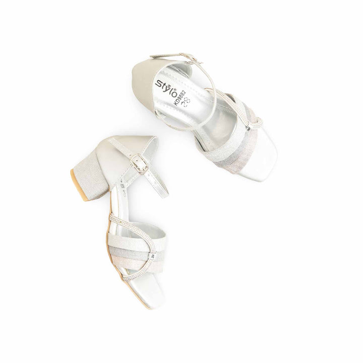 Girls Silver Fancy Sandal KD9882