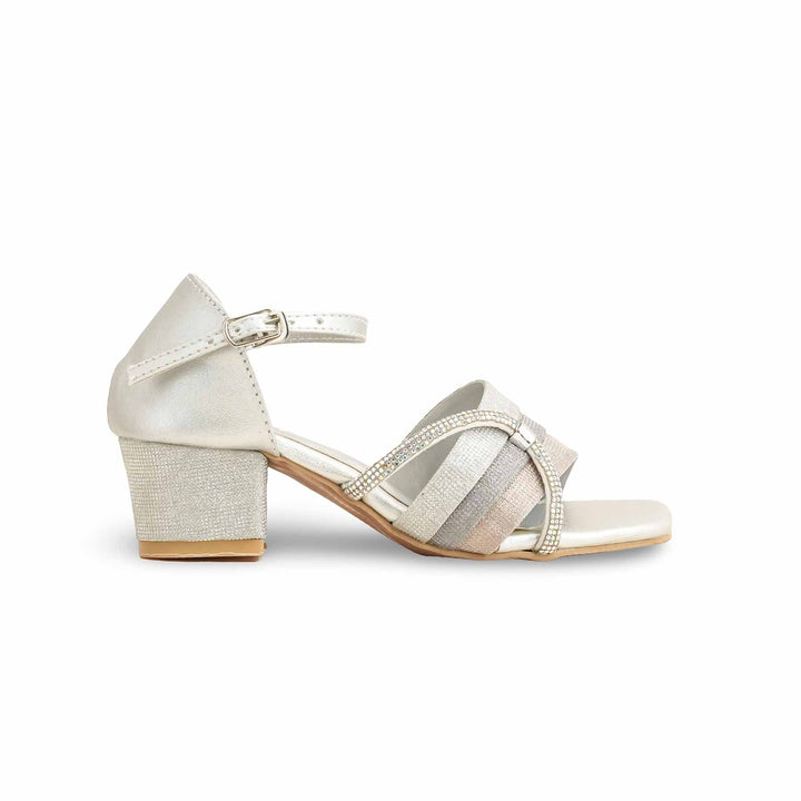 Girls Silver Fancy Sandal KD9882