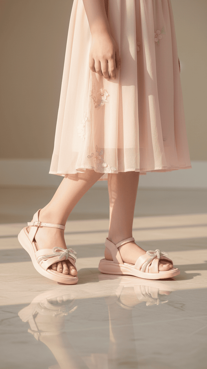 Girls Pink Formal Sandal KD9883