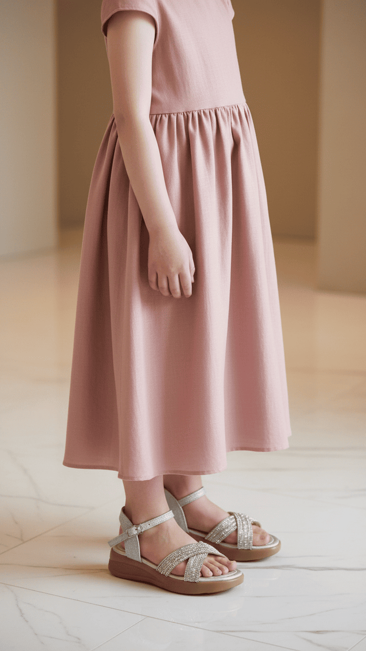 Girls Silver Formal Sandal KD9884