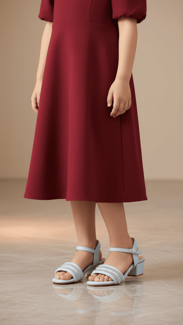 Girls Sky Blue Formal Sandal KD9894