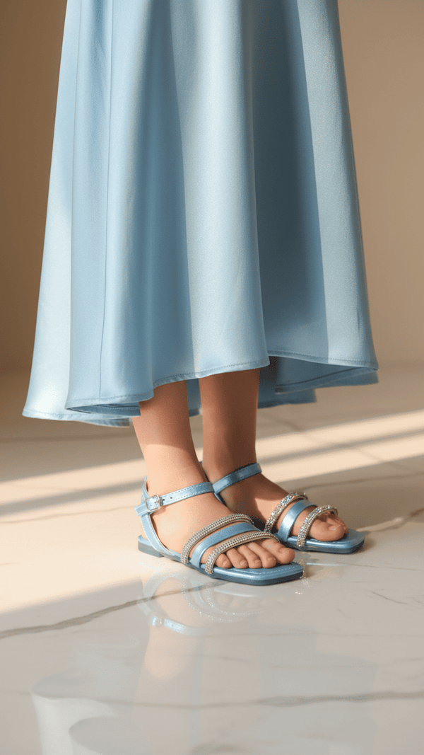 Girls Sky Blue Fancy Sandal KD9897