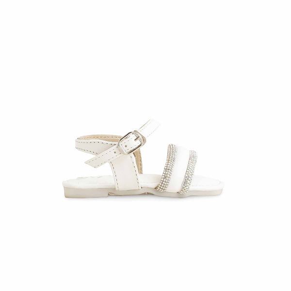Girls White Formal Sandal KD9898