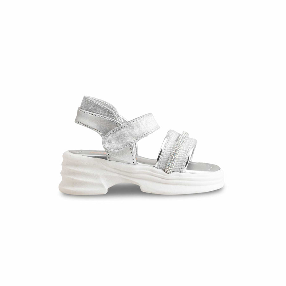 Girls Silver Fancy Sandal KD9901