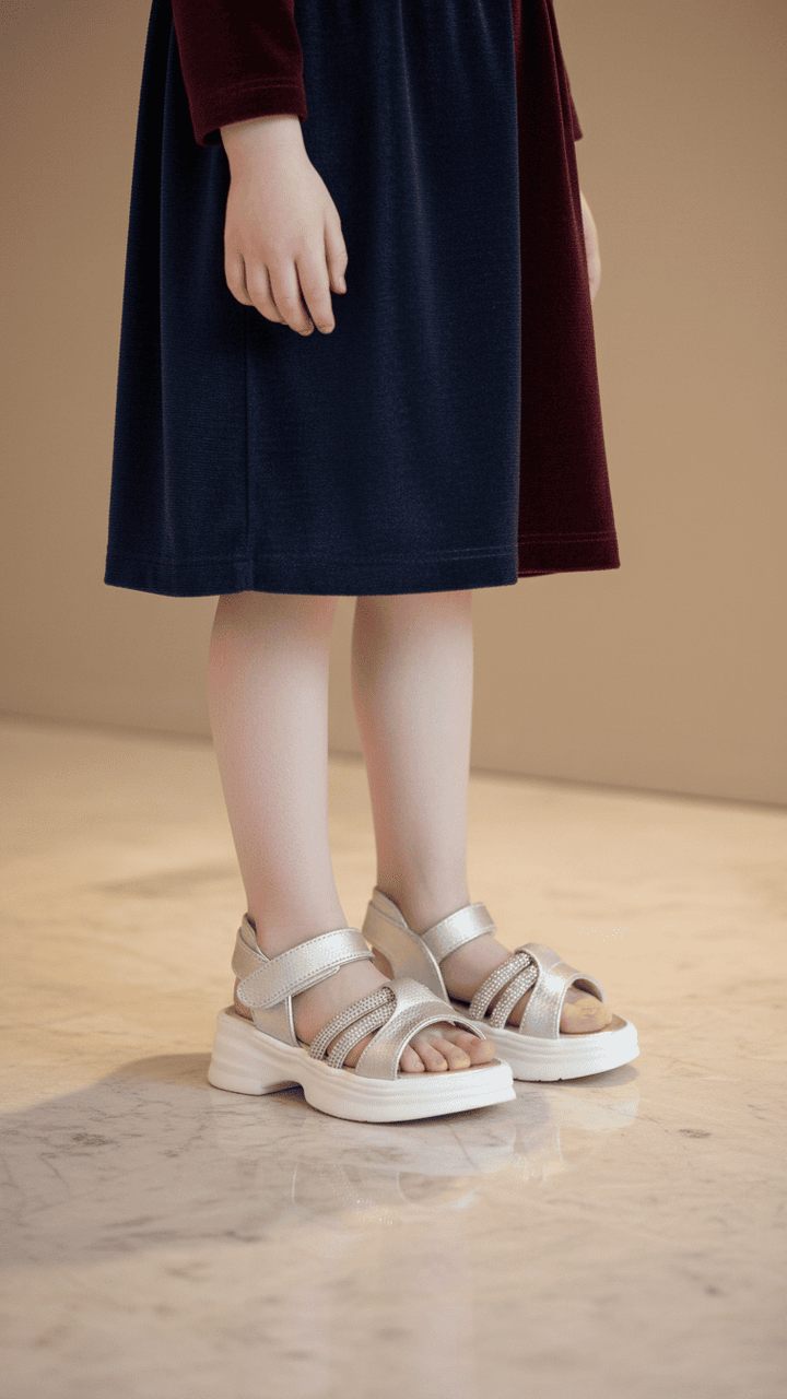 Girls Silver Formal Sandal KD9902