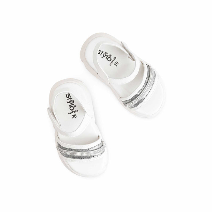 Girls White Casual Sandal KD9903