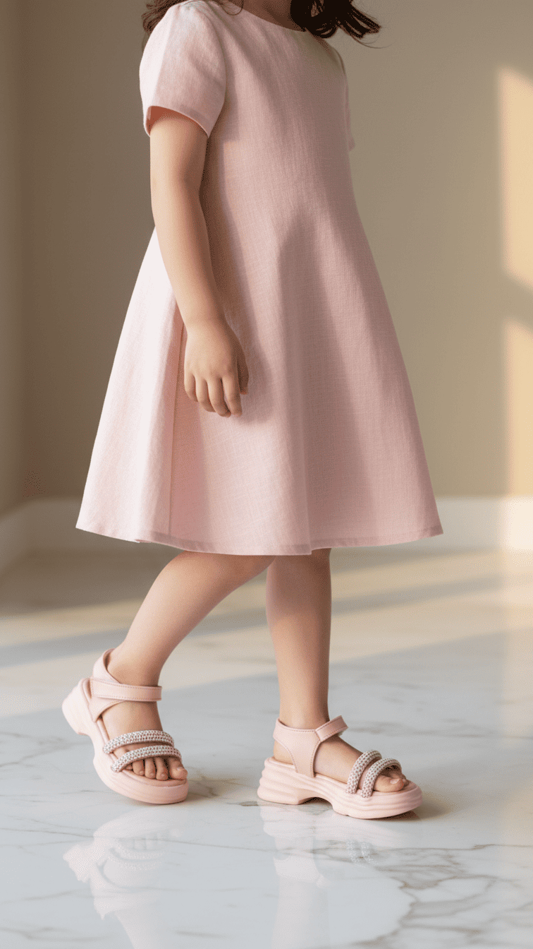 Girls Pink Formal Sandal KD9916