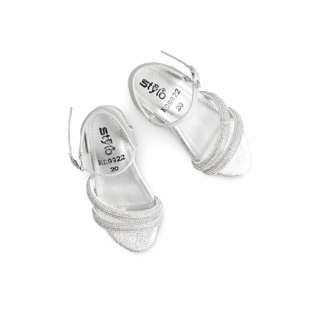 Girls Silver Fancy Sandal KD9922