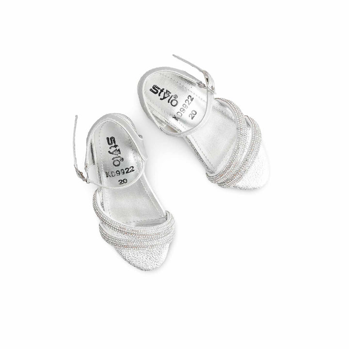 Girls Silver Fancy Sandal KD9922