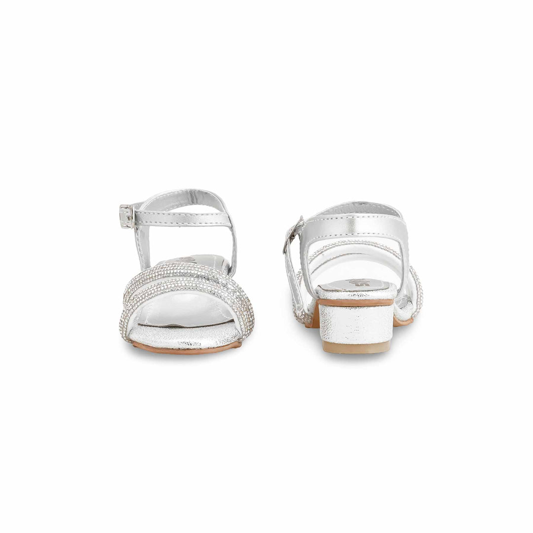 Girls Silver Fancy Sandal KD9922