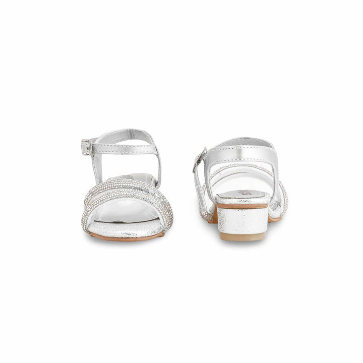 Girls Silver Fancy Sandal KD9922