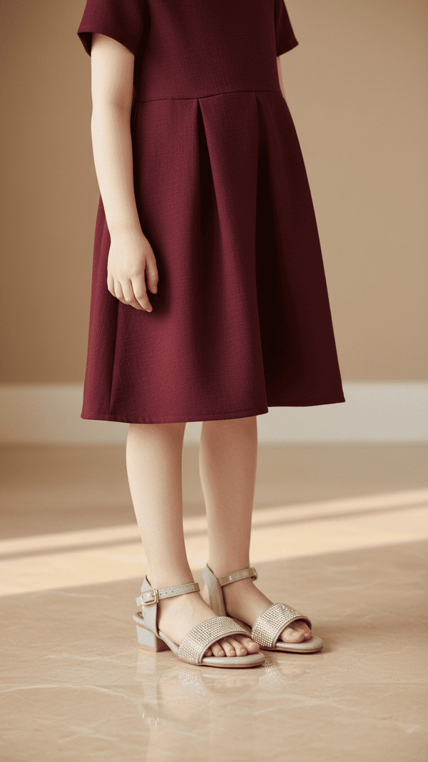 Girls Grey Fancy Sandal KD9923