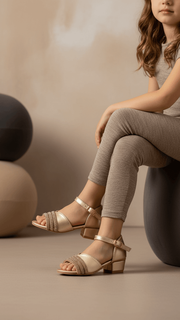 Girls Golden Formal Sandal KD9926