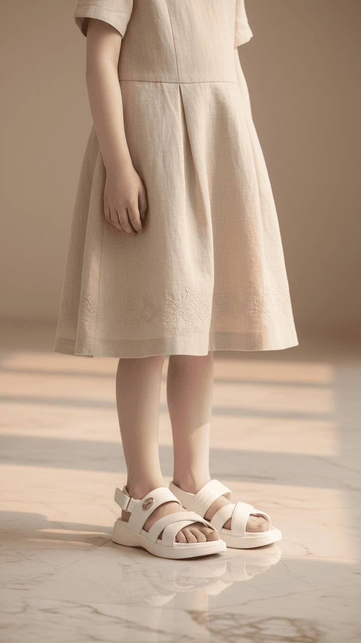 Girls White Formal Sandal KD9931