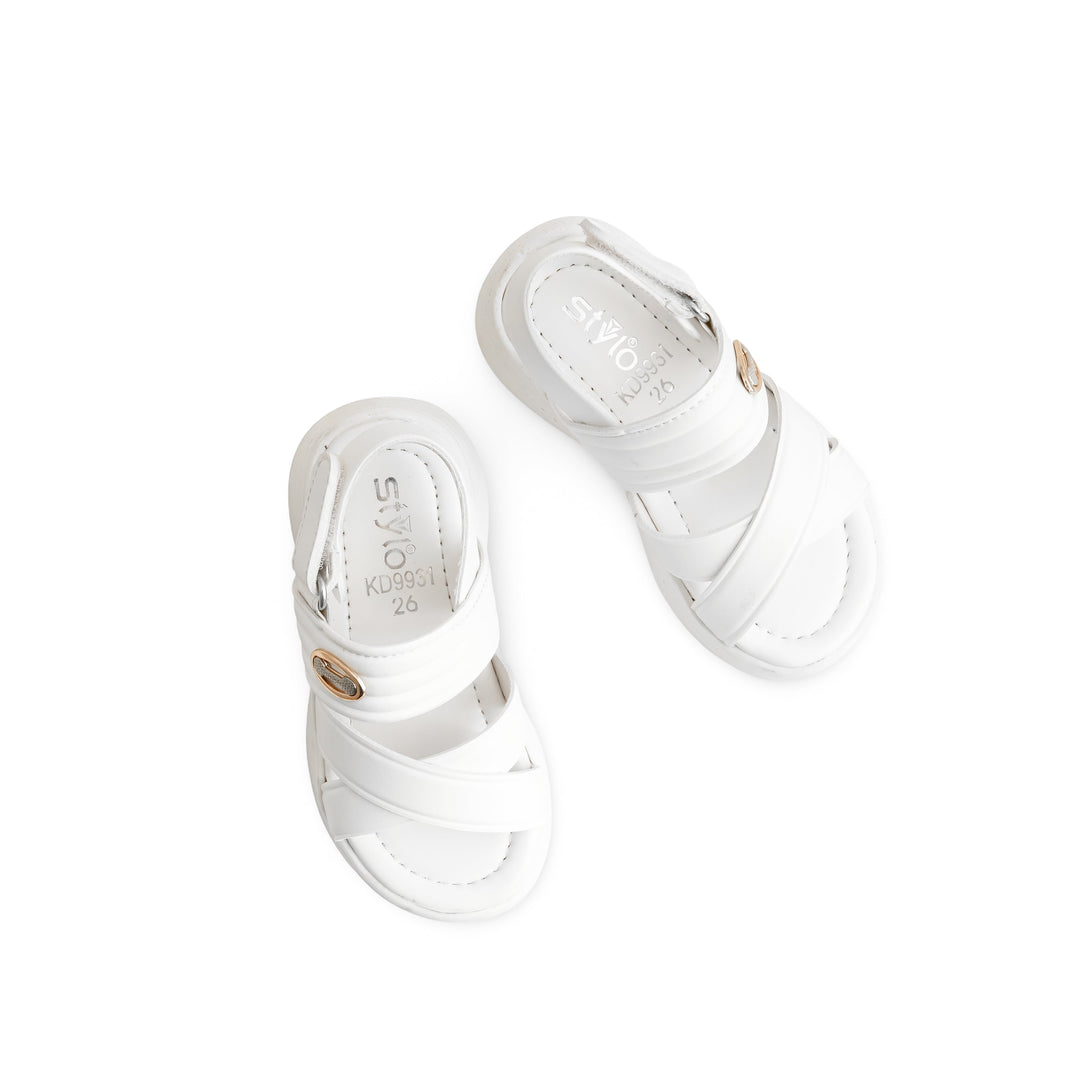 Girls White Formal Sandal KD9931