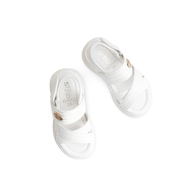 Girls White Formal Sandal KD9931
