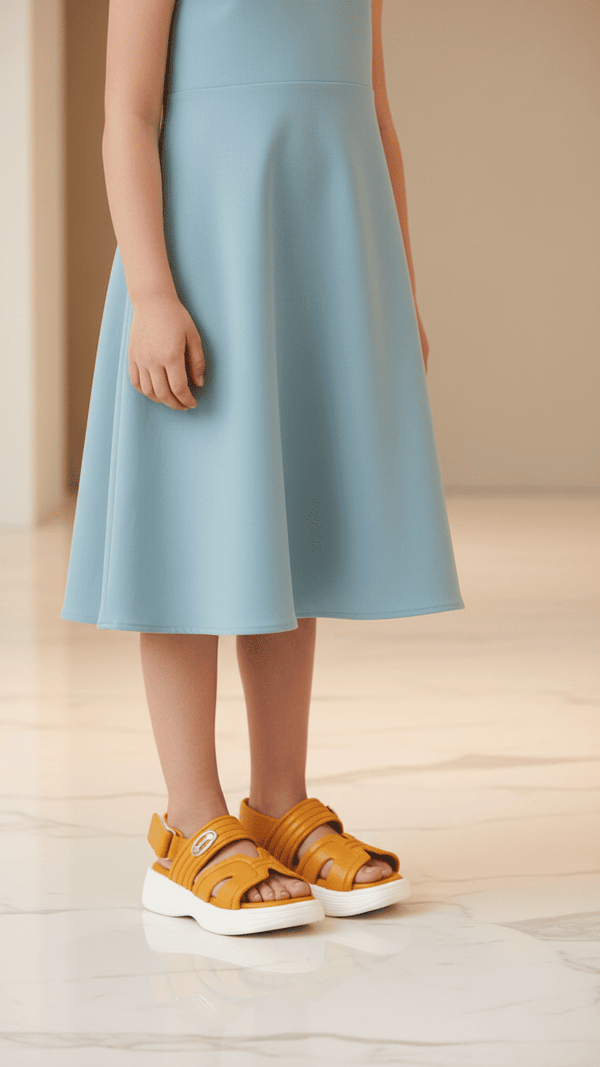 Girls Yellow Formal Sandal KD9932