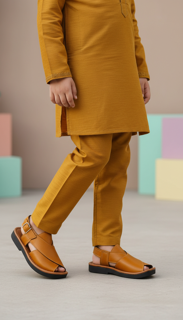 Boys Mustard Peshawari Chappal KD9937