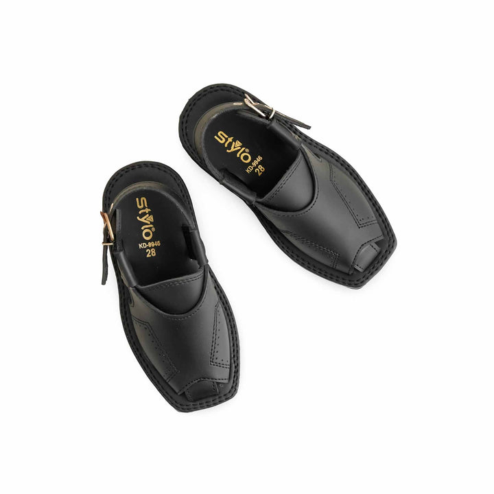 Boys Black Peshawari Chappal KD9946