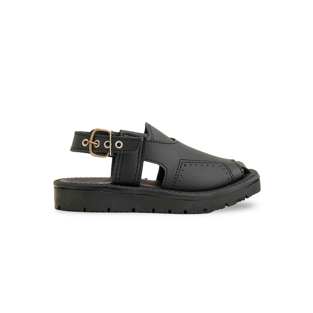 Boys Black Peshawari Chappal KD9946