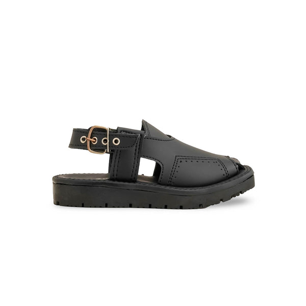 Boys Black Peshawari Chappal KD9946