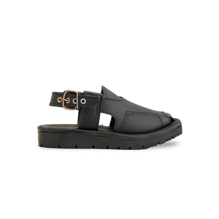 Boys Black Peshawari Chappal KD9946
