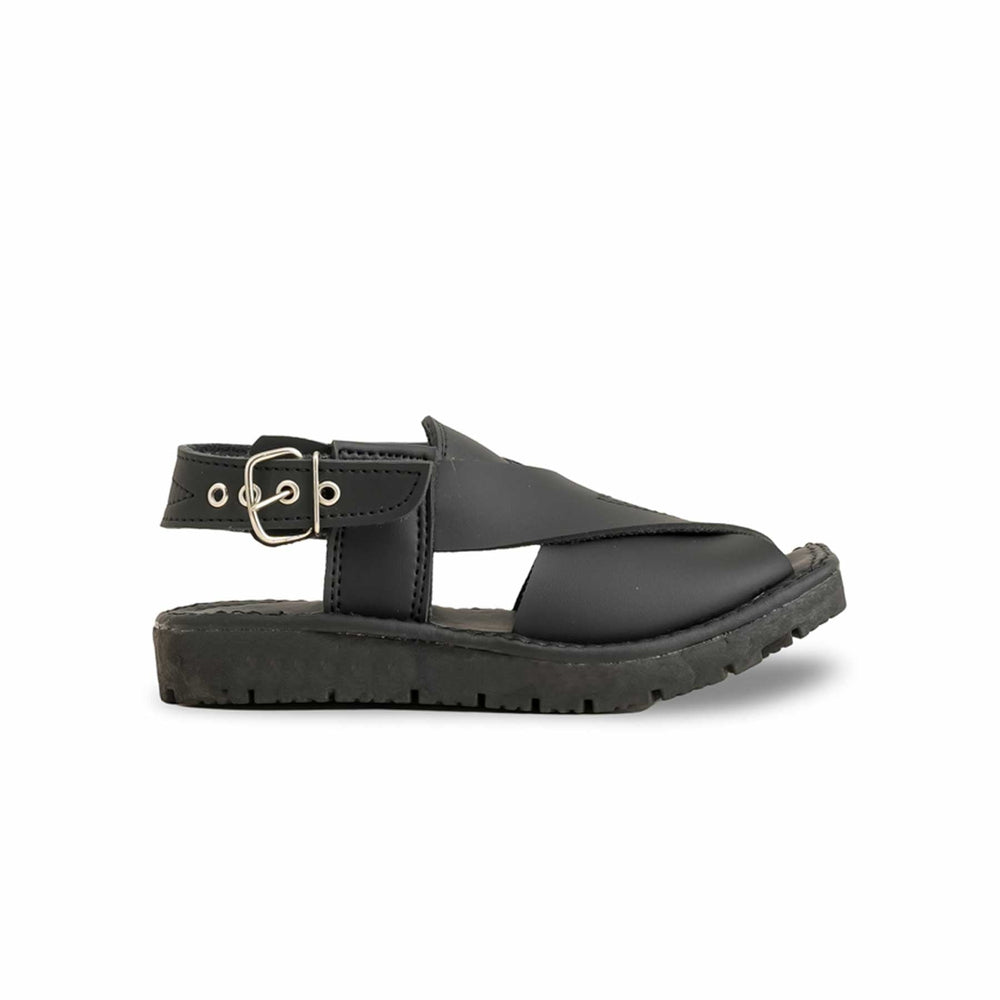 Boys Black Peshawari Chappal KD9947