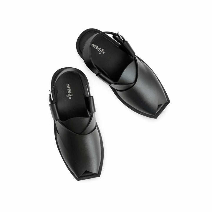 Boys Black Peshawari Chappal KD9955