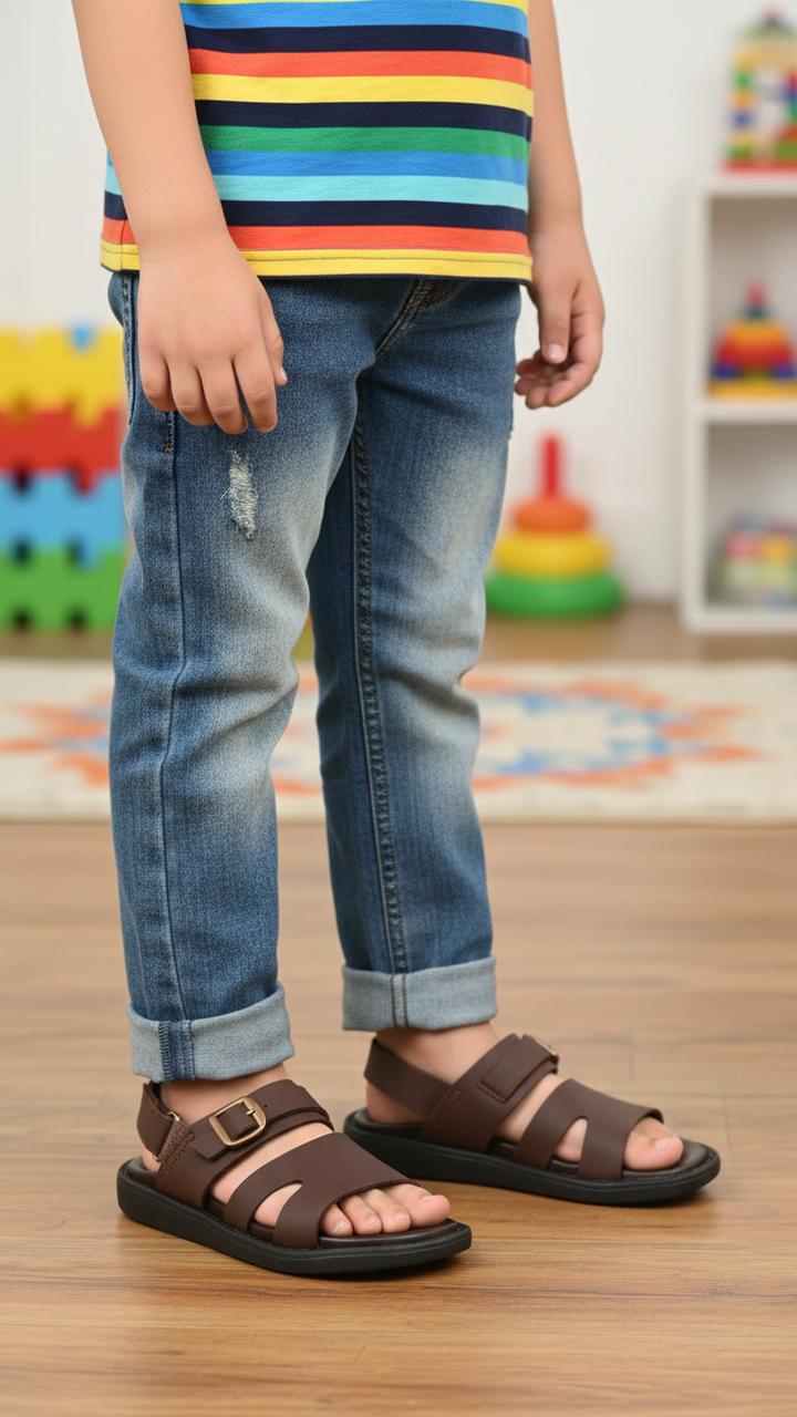 Boys Brown Formal Sandal KD9957