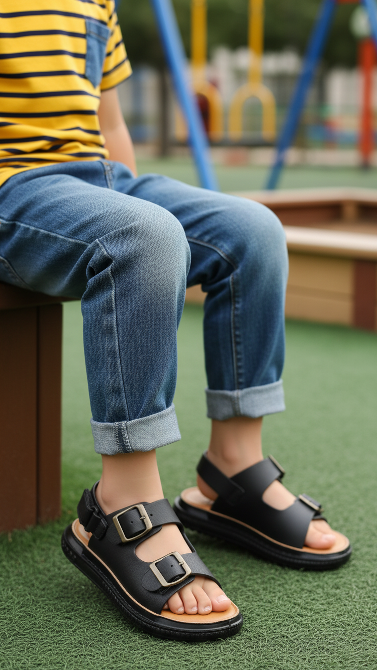 Boys Navy Formal Sandal KD9979