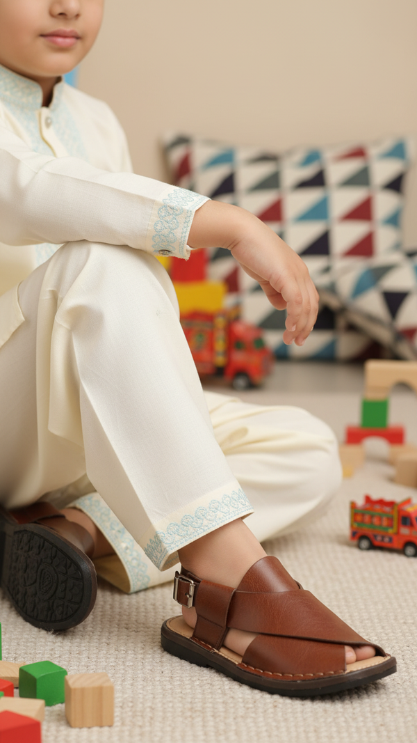 Boys Brown Peshawari Chappal KD9981