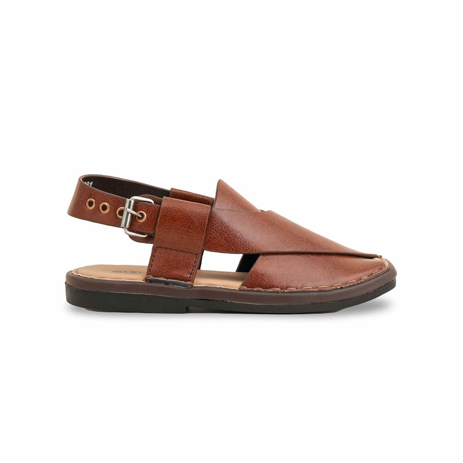 Kids Matte Brown Peshawari Chappal - Handmade Traditional Sandals
