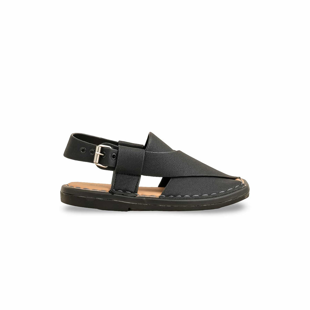 Boys Black Peshawari Chappal KD9982