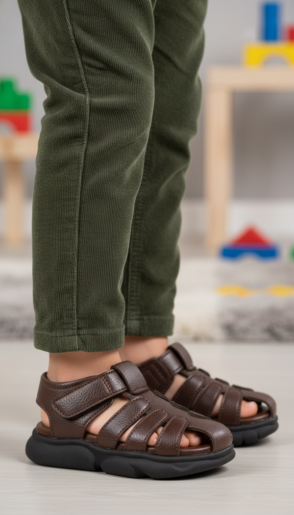 Boys Brown Formal Sandal KD9998