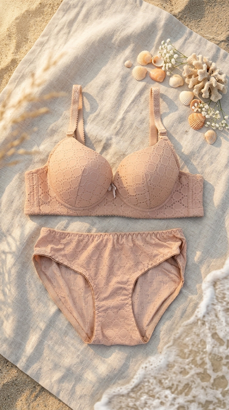 Skin Padded Bra Set For Women LB2035
