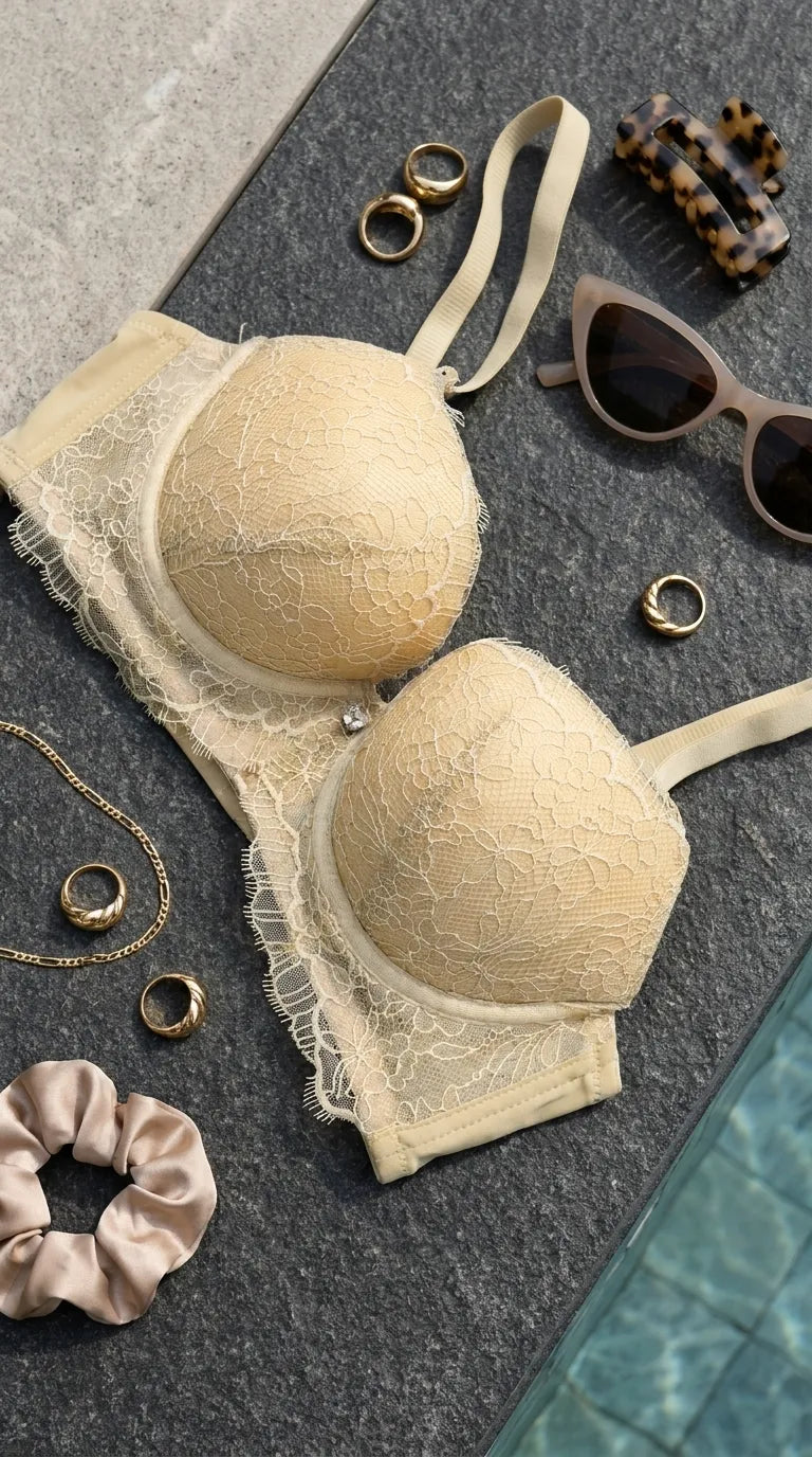 Olive Push-Up Bra Set For Ladies LB2071