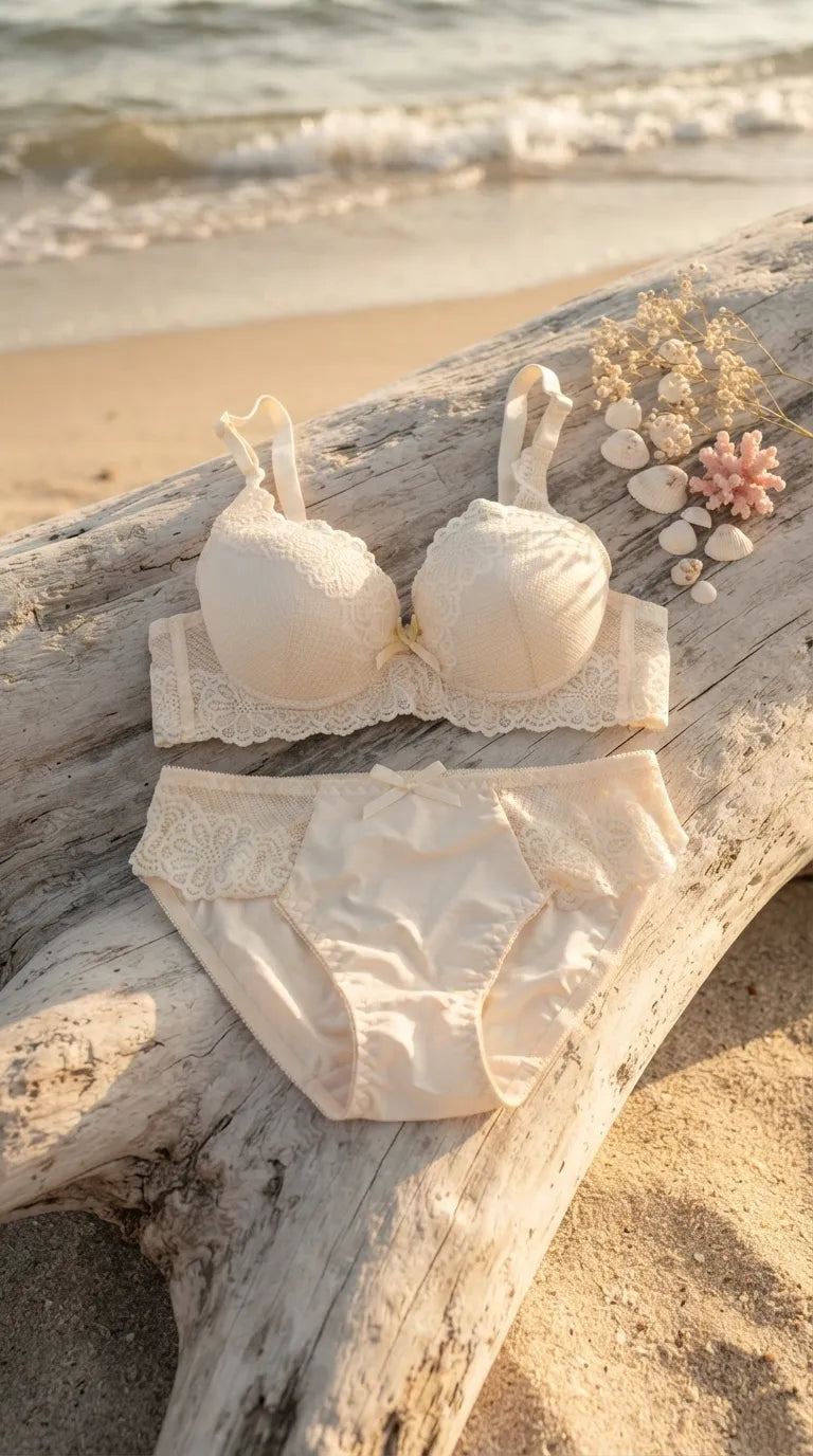 Champagne Push-Up Bra Set For Women LB2089