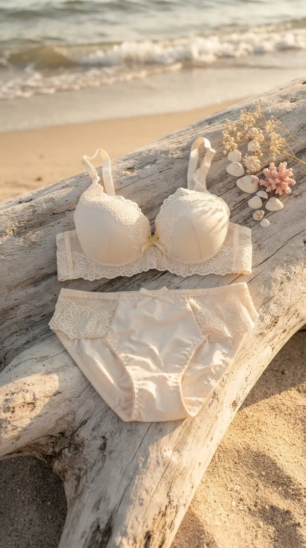 Champagne Push-Up Bra Set For Women LB2089
