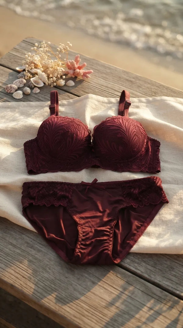 Red Push-Up Bra Set For Women LB2090