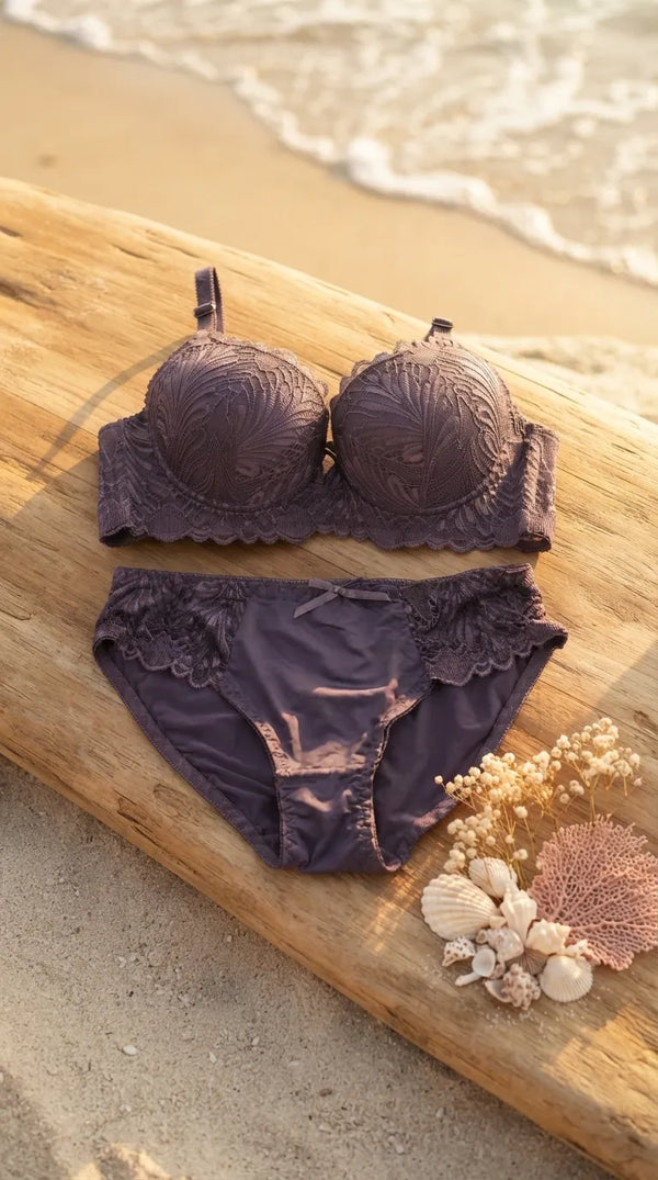 Purple Push-Up Bra Set For Women LB2090