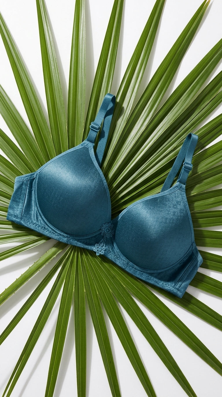 Blue Cotton Padded Bra For Women LB5002