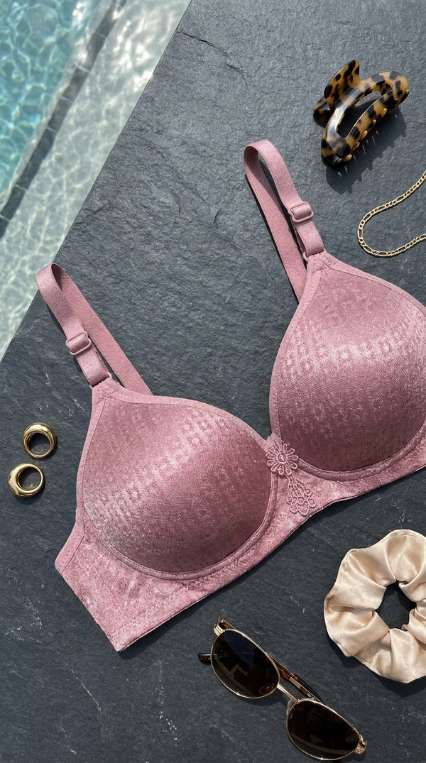 Pink Cotton Padded Bra For Women LB5002