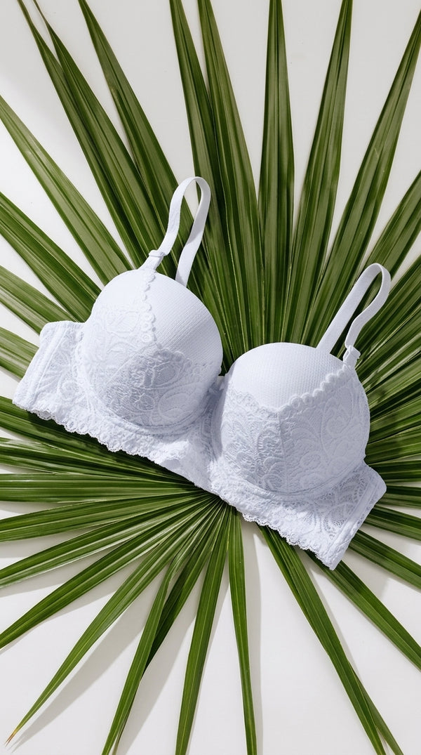 White Cotton Padded Bra For Women LB5003