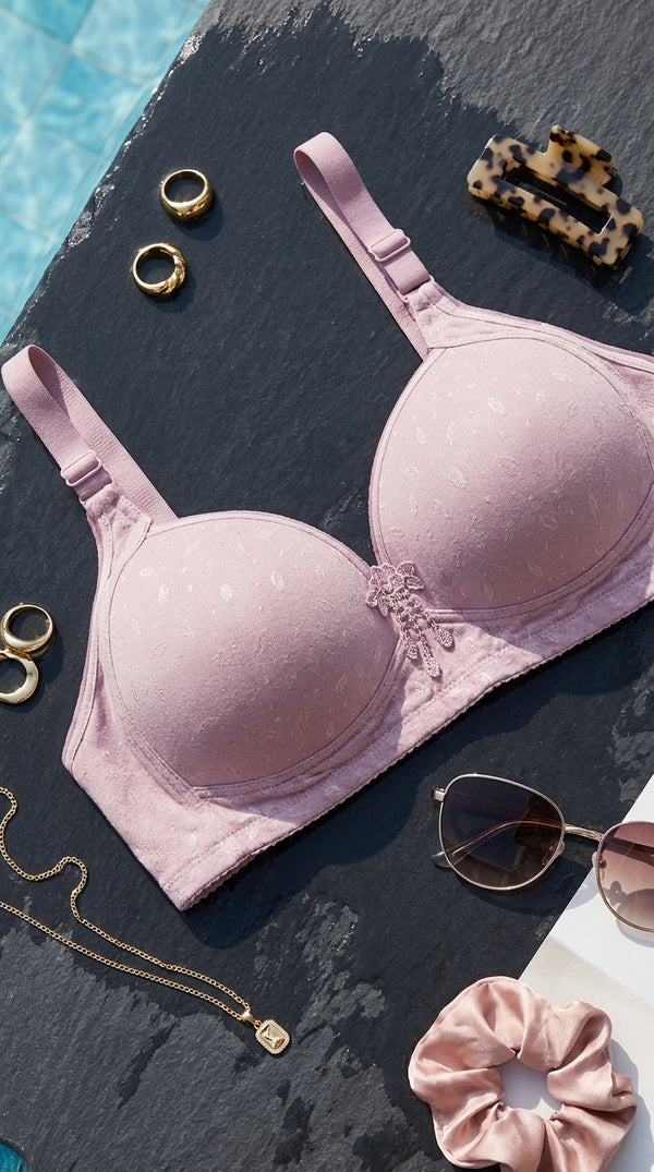 Pink Cotton Padded Bra For Women LB5006