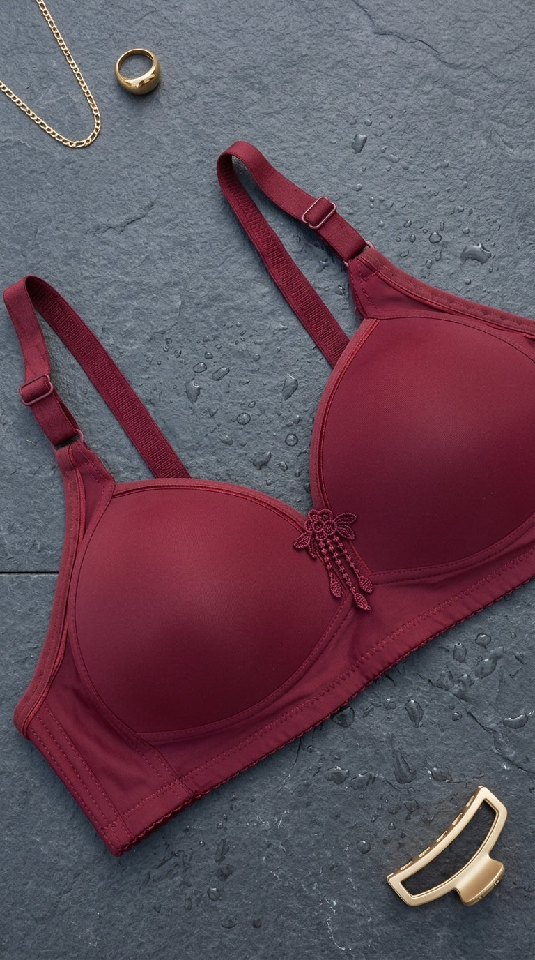 Maroon Wireless Padded Bra For Women LB5006