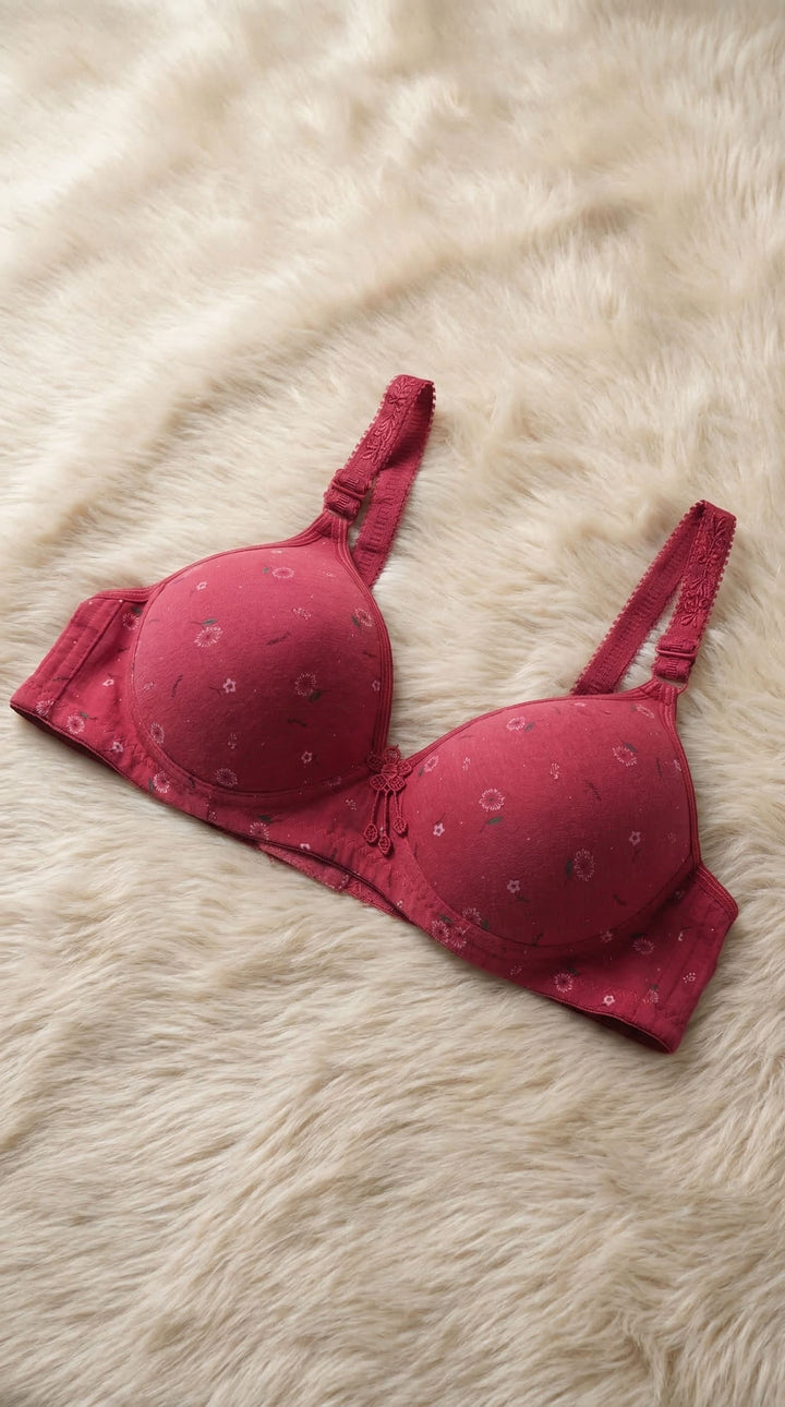 Burgundy Wireless Bra For Women LB5021