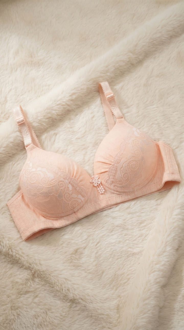 Peach Basic Cotton Bra For Women LB5024
