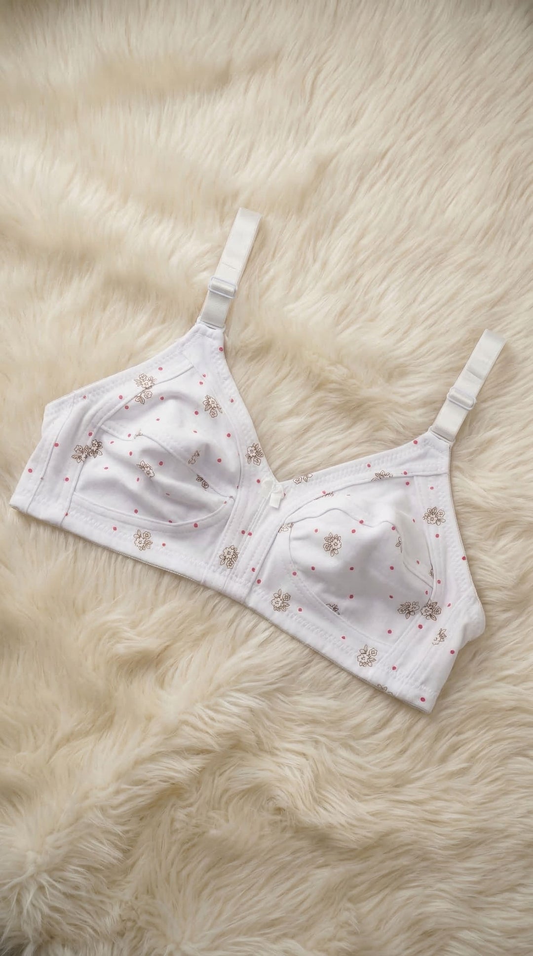 Off/White Basic Cotton Bra For Women LB5039