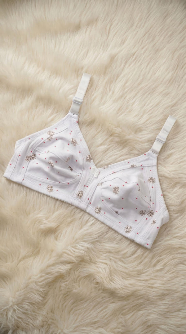 Off/White Basic Cotton Bra For Women LB5039
