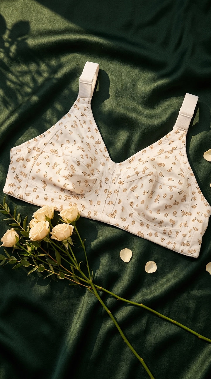 Off/White Basic Cotton Bra For Women LB5043